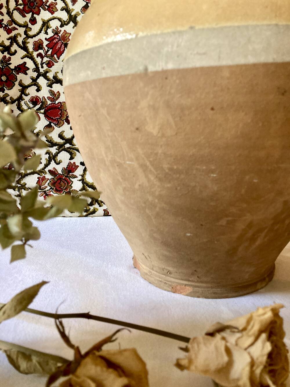 Yellow glazed terracotta gargoulette