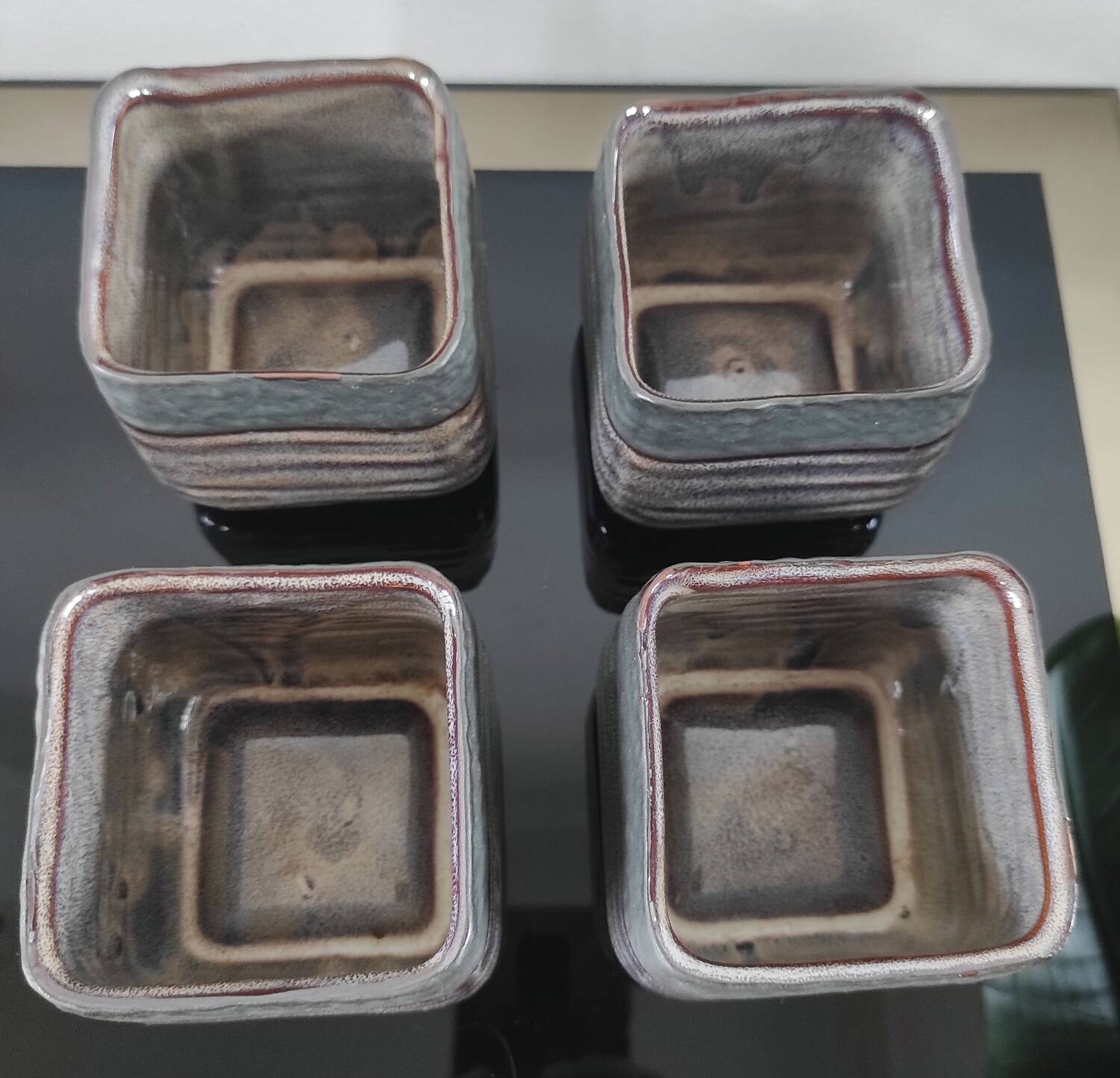 Vintage Set in Glazed Ceramic – 4 Bowls & Tray – Style