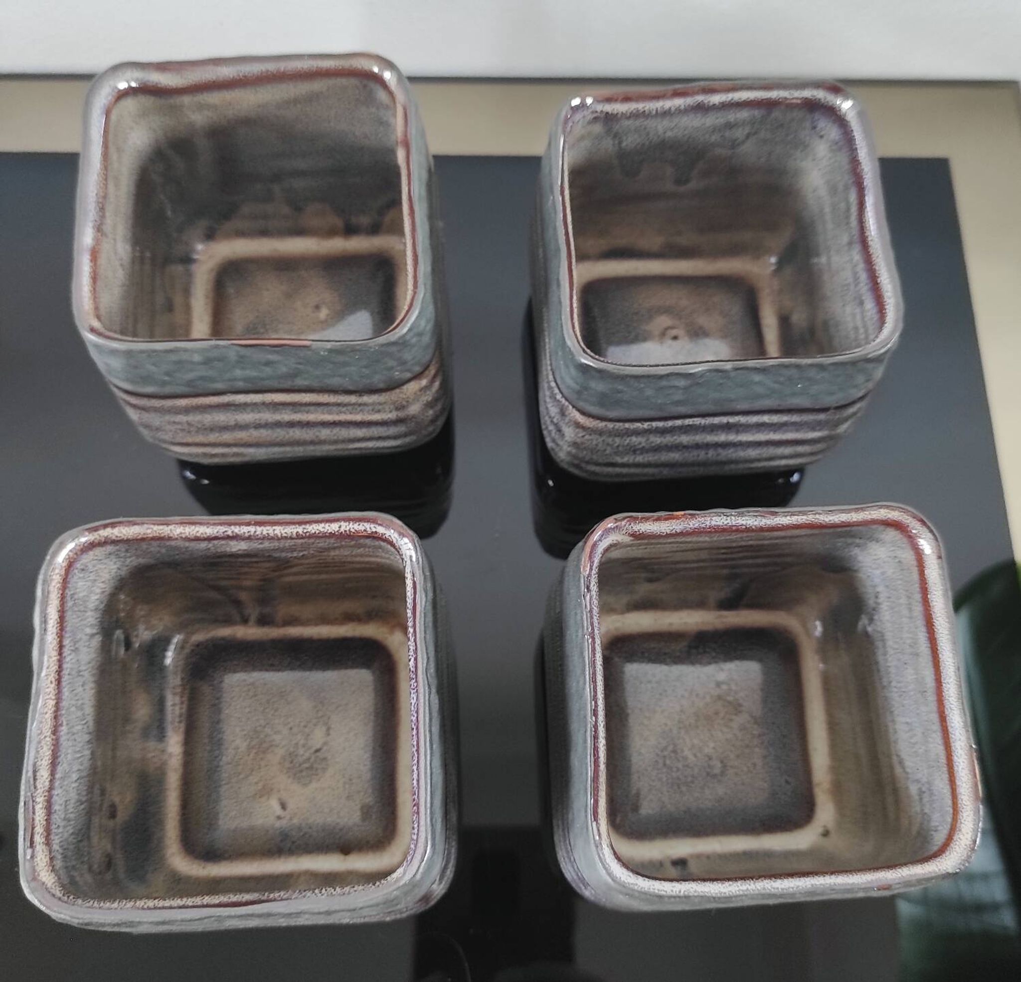Vintage Set in Glazed Ceramic – 4 Bowls & Tray – Style