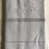 Old linen and cotton sheet dyed in dove grey