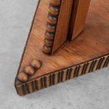 Art Nouveau Carved Wood triangular Side Table, France ca. 1915