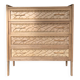 Commode vintage en chêne et rotin