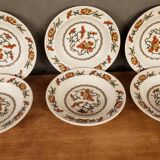 6 soup plates Syracuse Sarreguemines Flower Decor