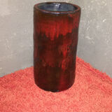 Red ceramic vase