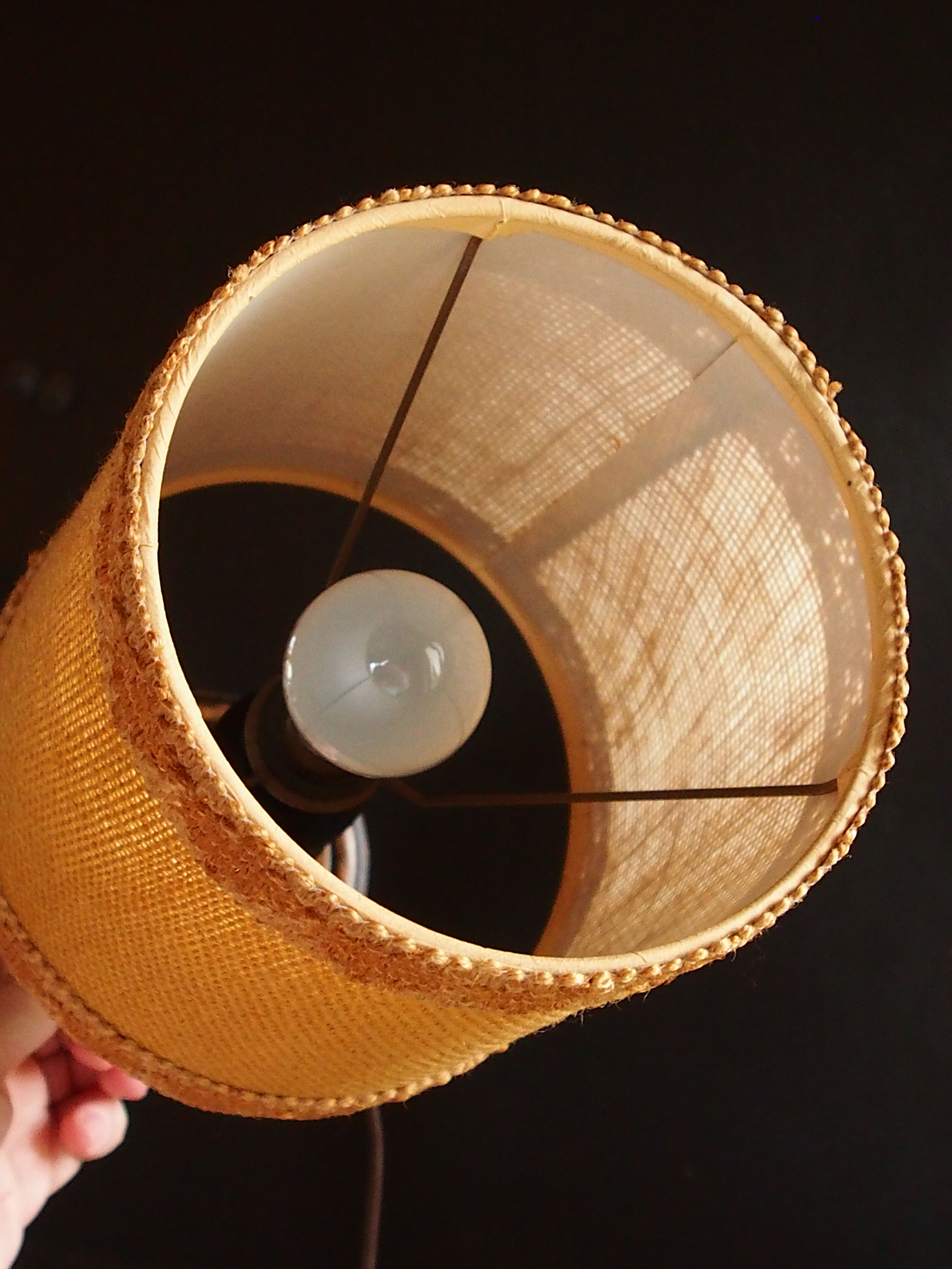 Vintage turned wooden candle holder lamp