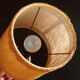 Vintage turned wooden candle holder lamp