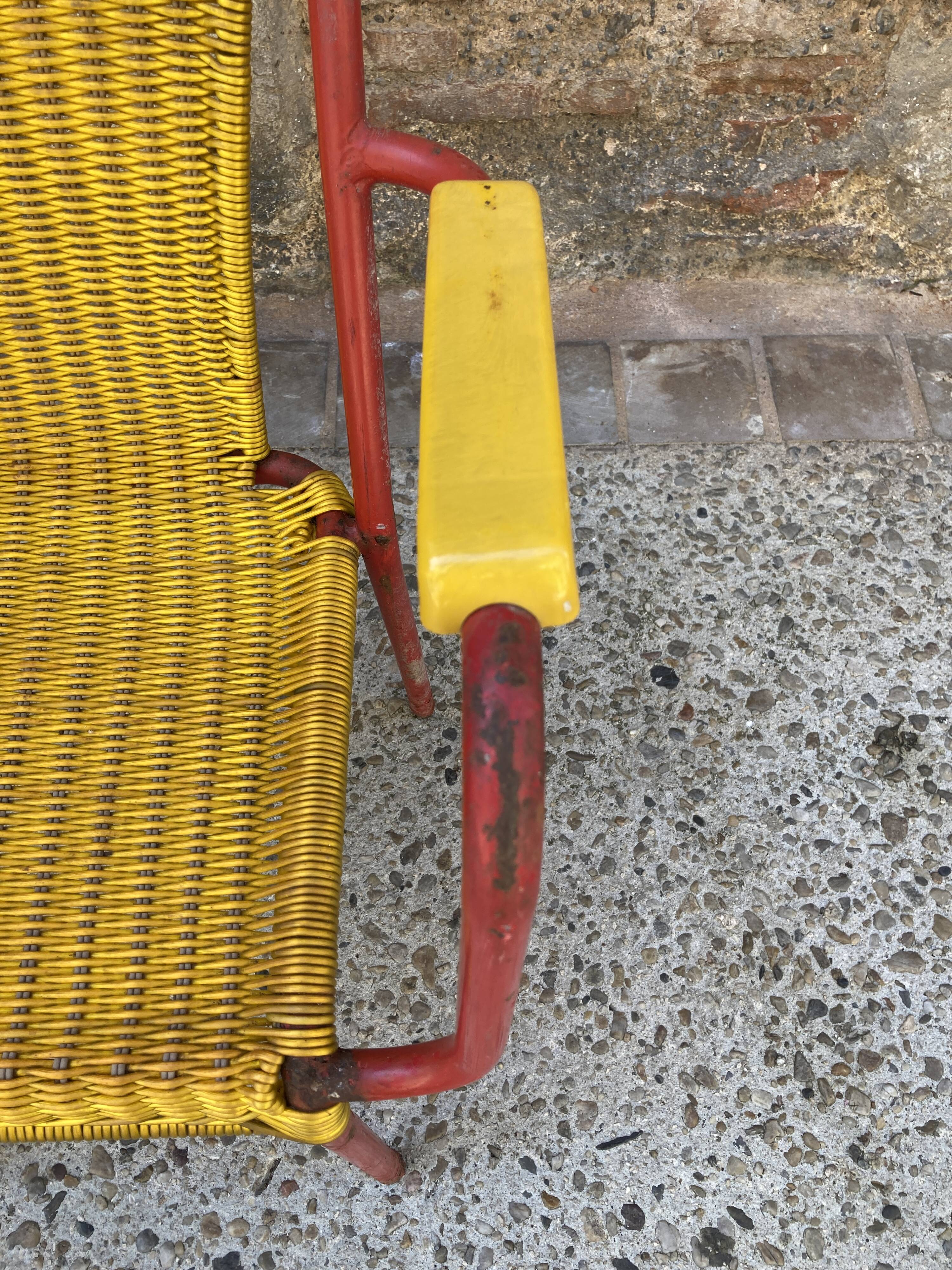 Garden armchair in scoubidou