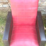 Vintage rockabilly chair in red and black skai