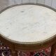Louis XVI style bouillotte table from the 1960s in mahogany with a marble top.