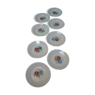 Set of 8 flat plates Agnes