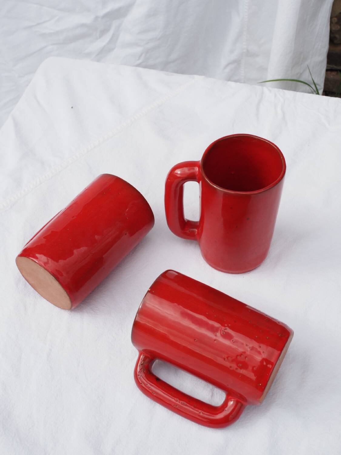 3 large mugs (tankards) from Vallauris, 1970s