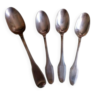 lot of 4 small silver spoons - goldsmith Louis Coignet
