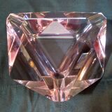 Murano glass multi-faceted ashtray, light purple colour