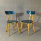 Set of 2 chairs Luterma "banana" 1955 vintage bistro