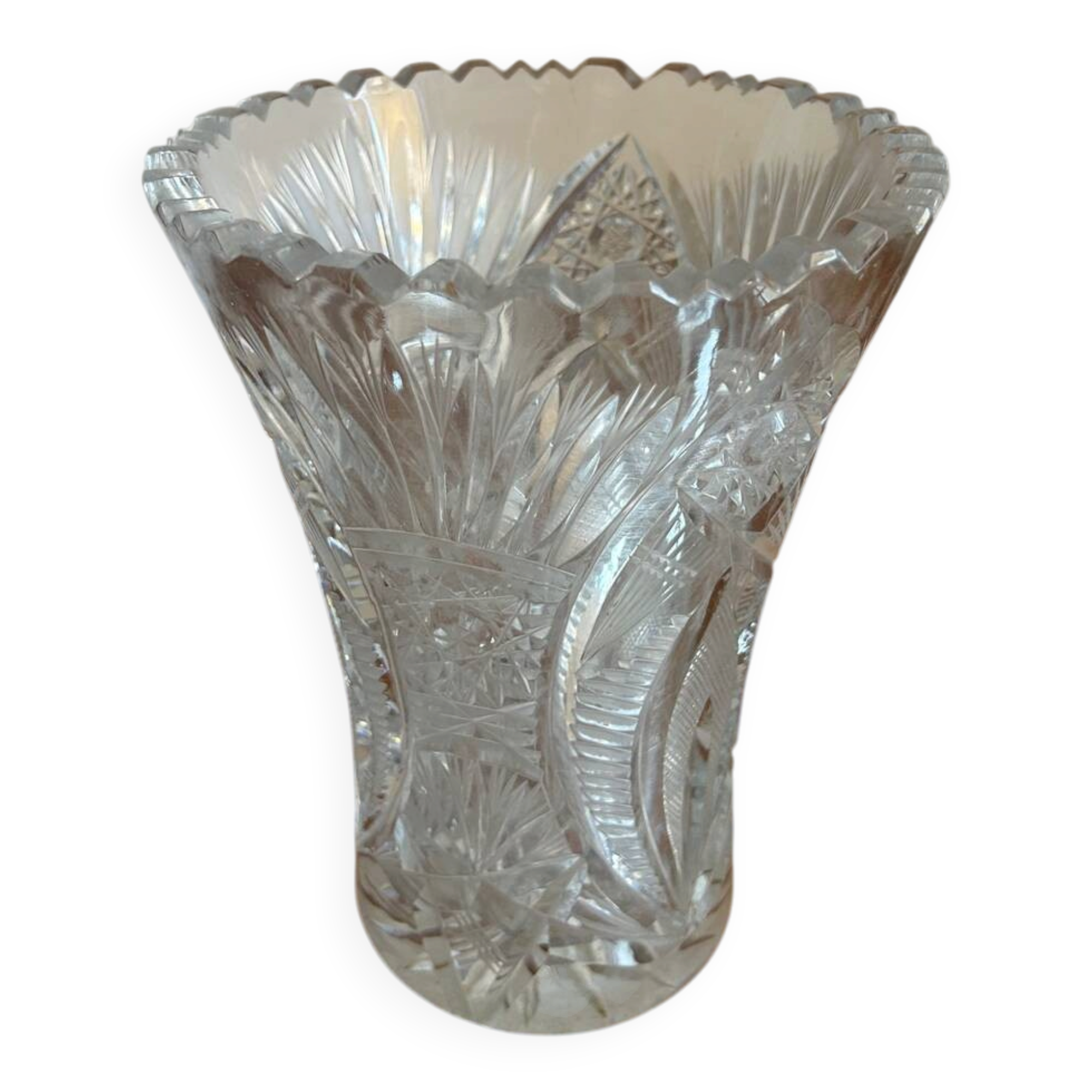 Vintage cut crystal vase – Bohemian crystal – 1950s