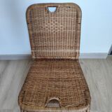 Vintage rattan folding picnic chair