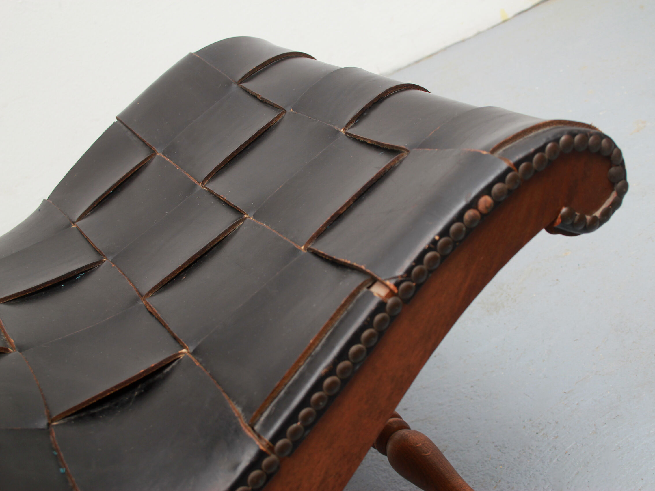 1950s chair in leather, Pierre Lottier