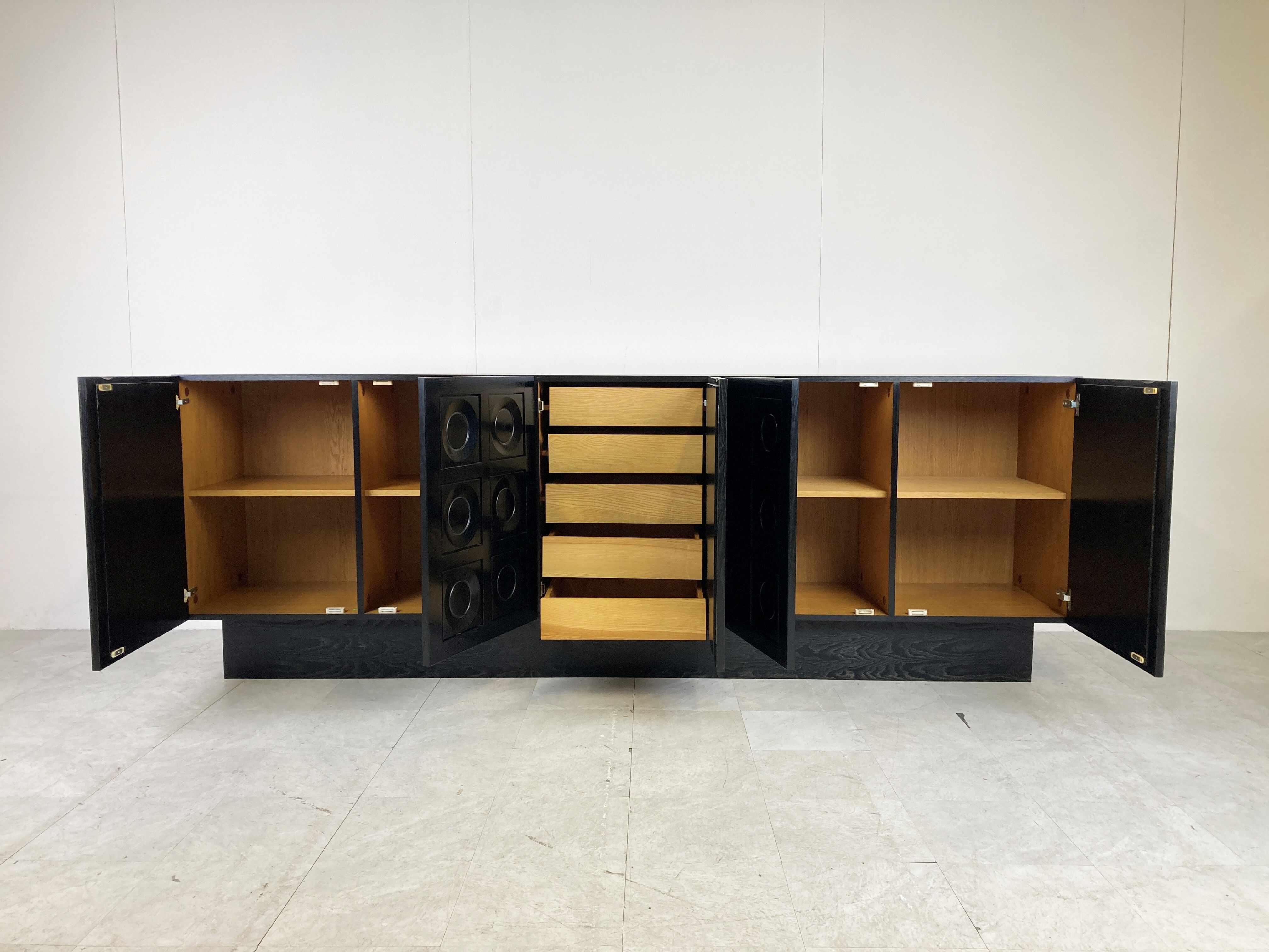 Black brutalist credenza, 1970s