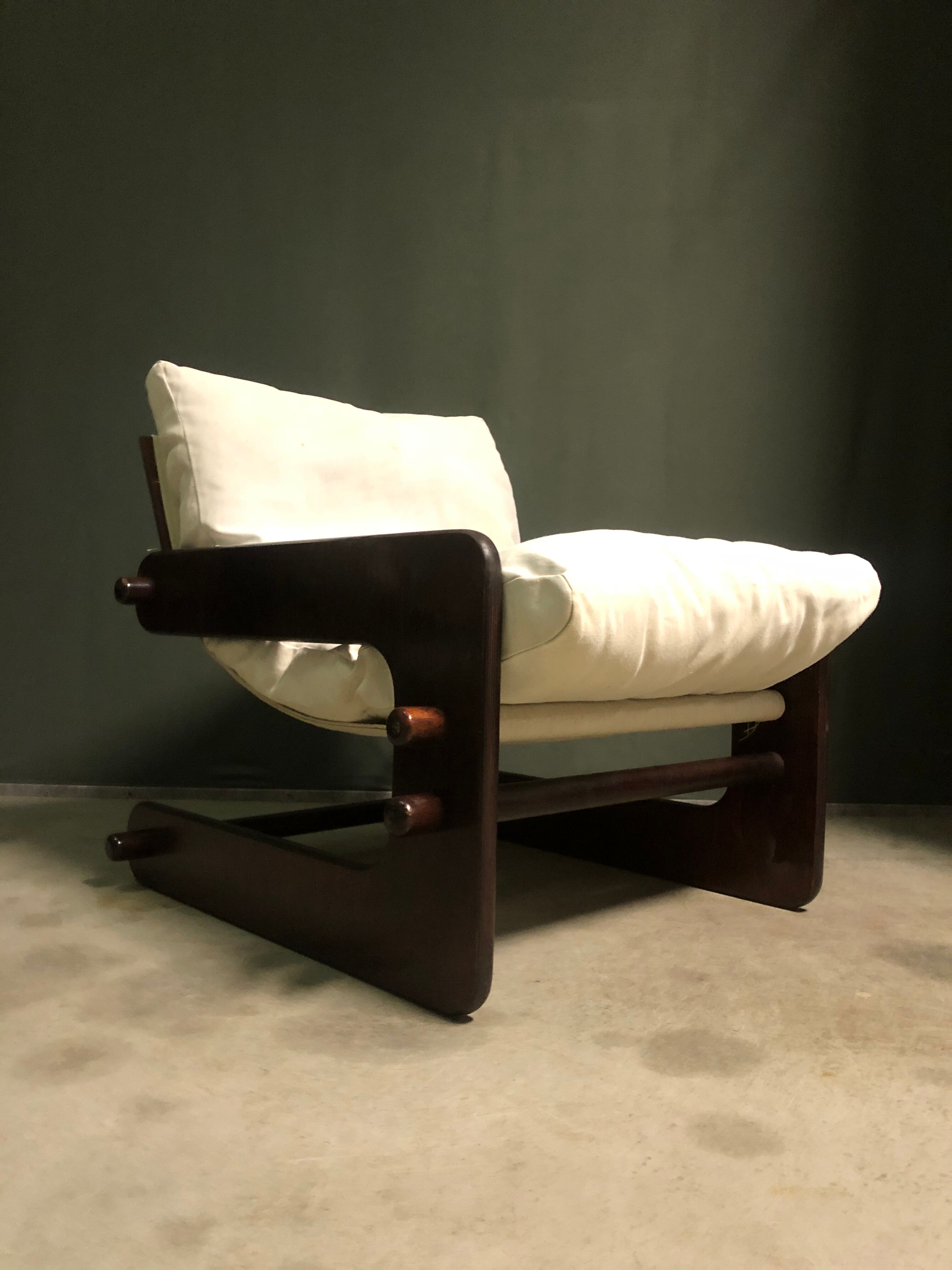 1980's Brazilian sling lounge chair.