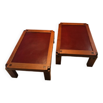 Paire de  tables basse pierre chapo