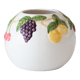Vase boule vintage en relief barbotine fruits