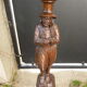 Wooden saddle with statuette, Breton figure, ancient and chiseled, Henri II style