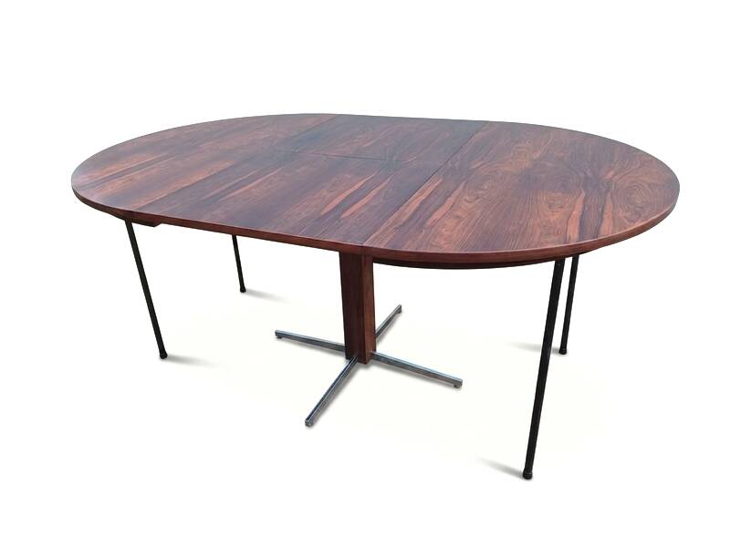 Table à manger Jorge Zalszupin ronde extensible palissandre jacaranda 1960