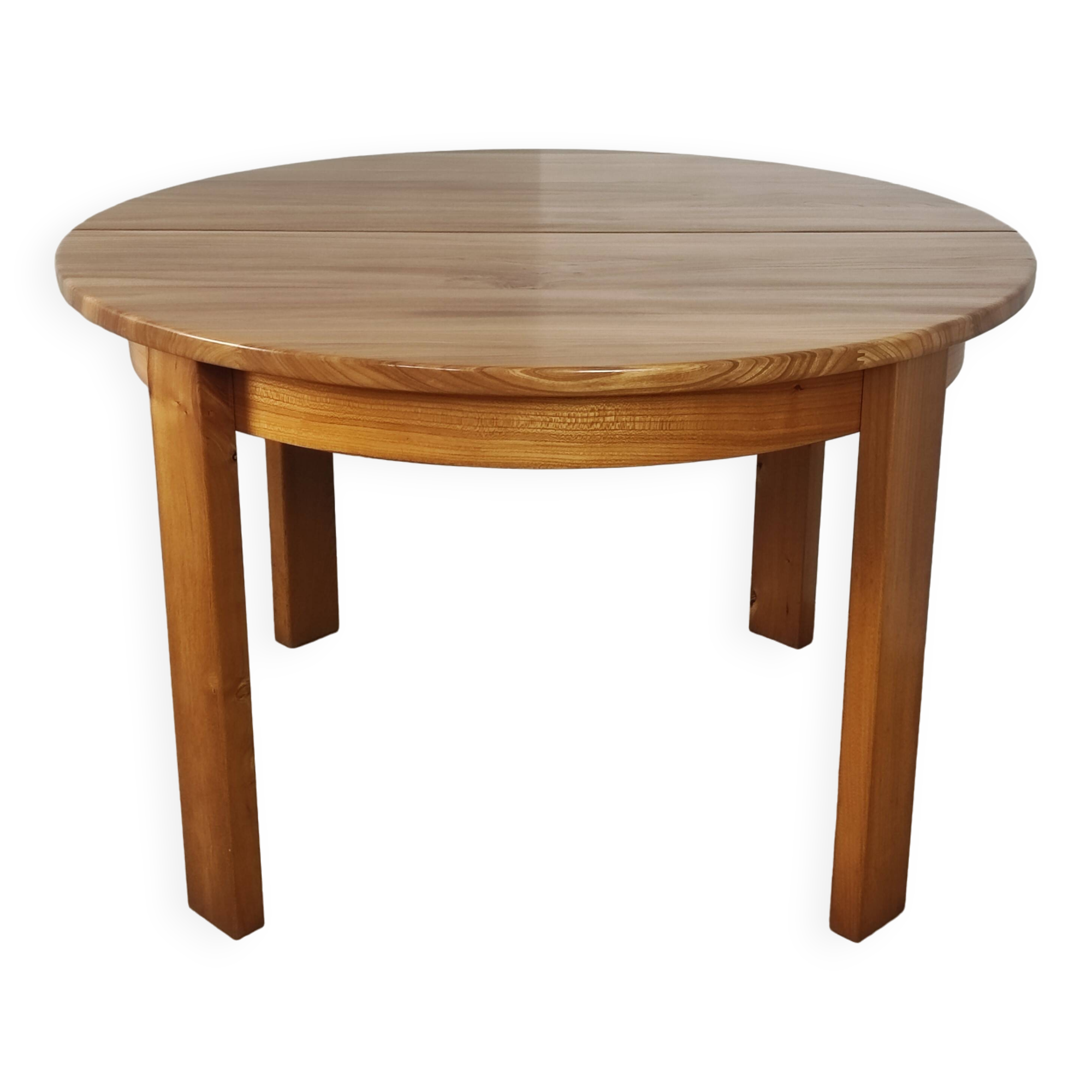 Round extendable elm table
