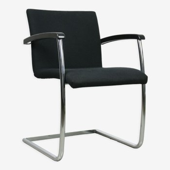Chaise de bureau Bauhaus en tissu noir vintage, années 90