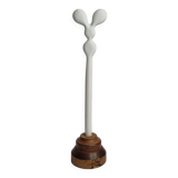 Biomorphic-inspired sculpture, on an industrial wooden base, 27 cm