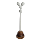 Biomorphic-inspired sculpture, on an industrial wooden base, 27 cm