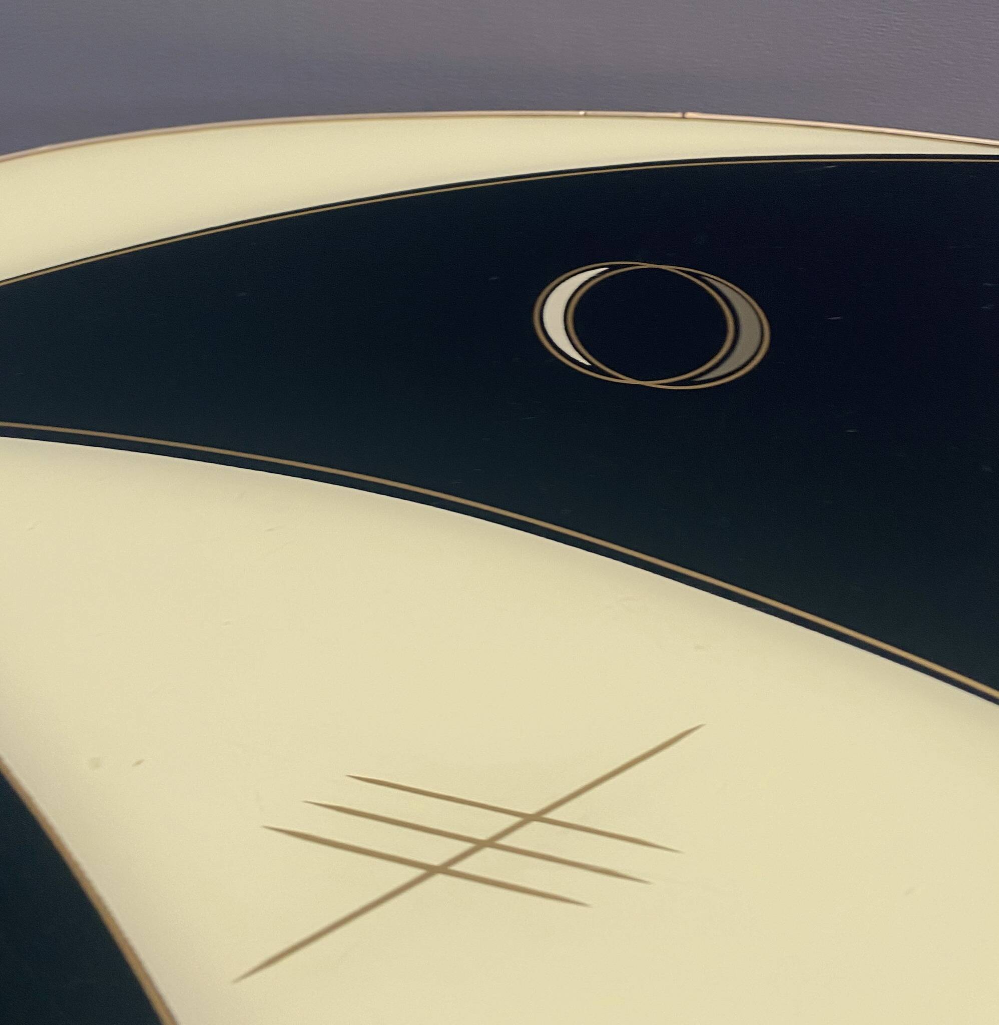 Triangular glass table from the 1960s