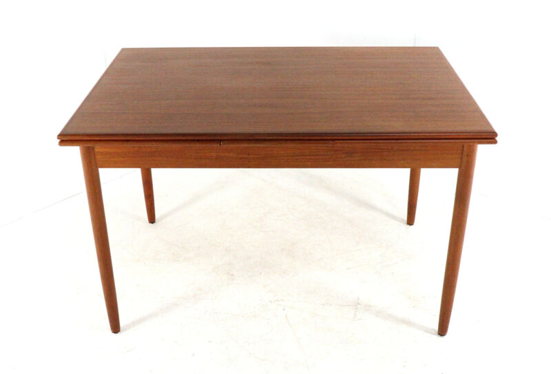 Rectangular Danish Extendable Dining Table 'Ahrus'  mid centuty modern teak