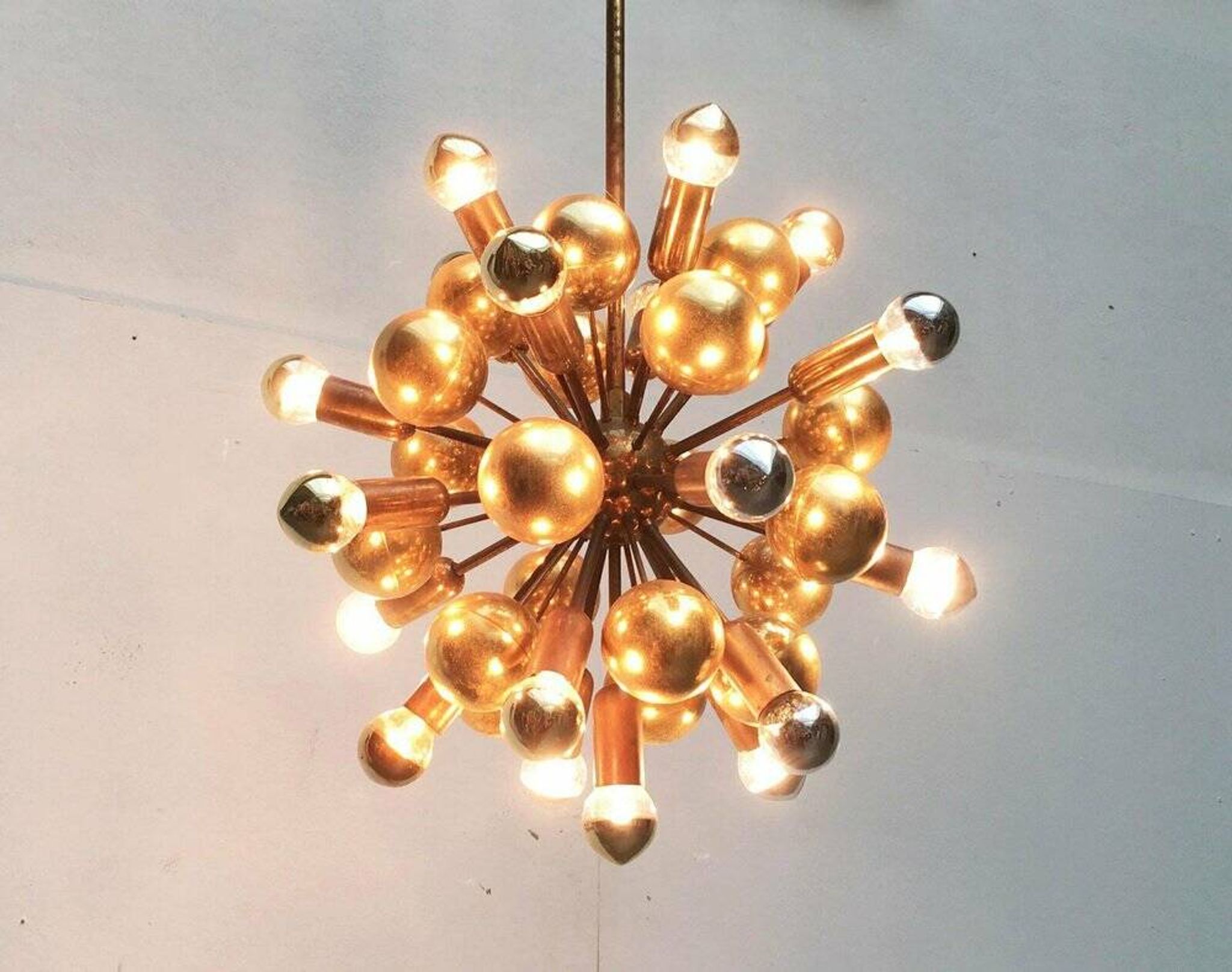 Atomic Brass Ceiling Suspension by Dorothee Becker for Cosack, 1970s.