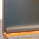 Bench phone 2 drawers in teck and black leather 1970
