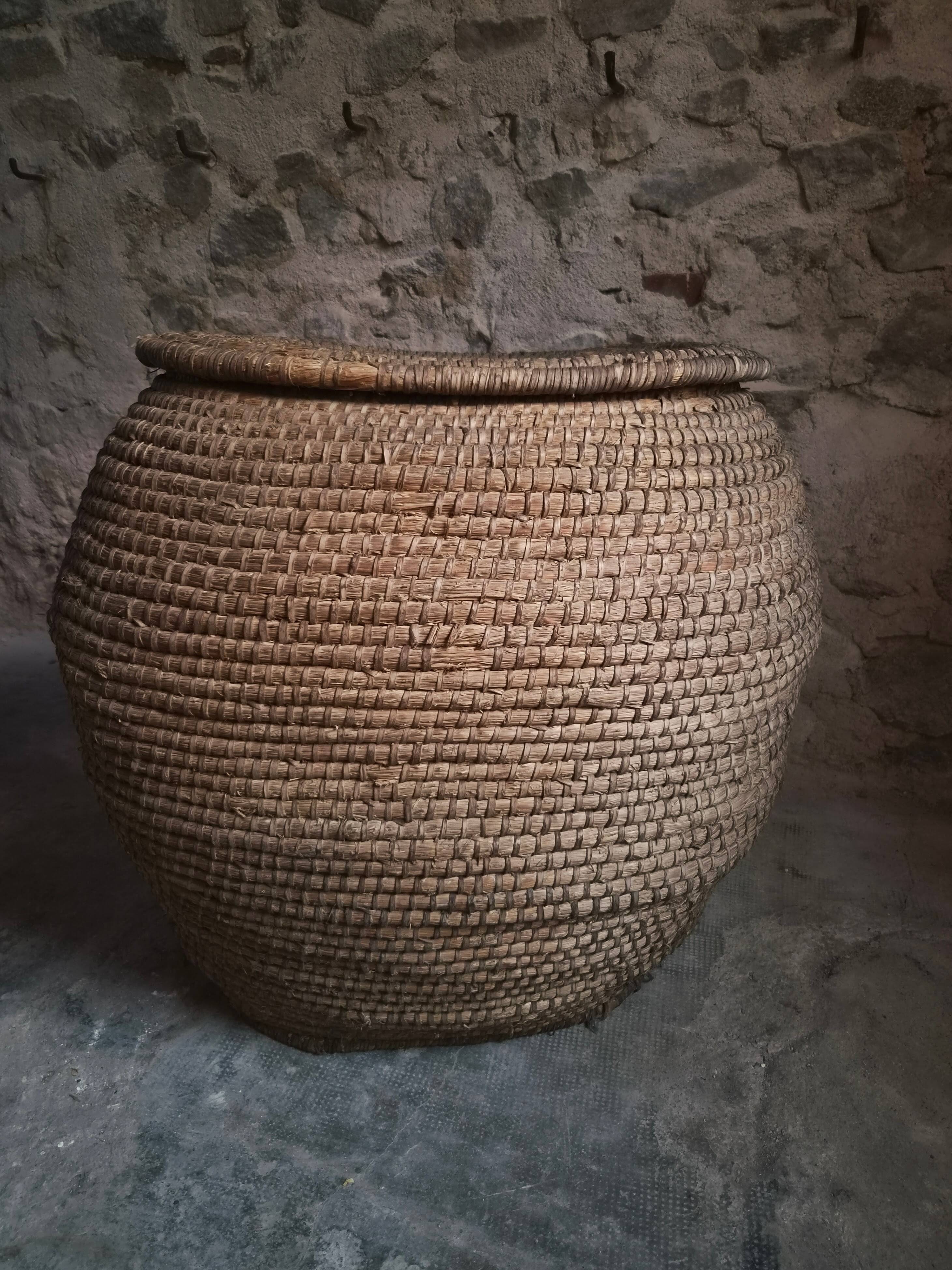 Panier à grains français ancien – Auvergne, vers 1900