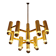 Large brass chandelier, design by Gaetano Sciolari, Boulanger, 1970.