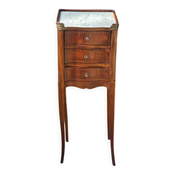 Small Chiffonnière table in Transition style wood veneer.