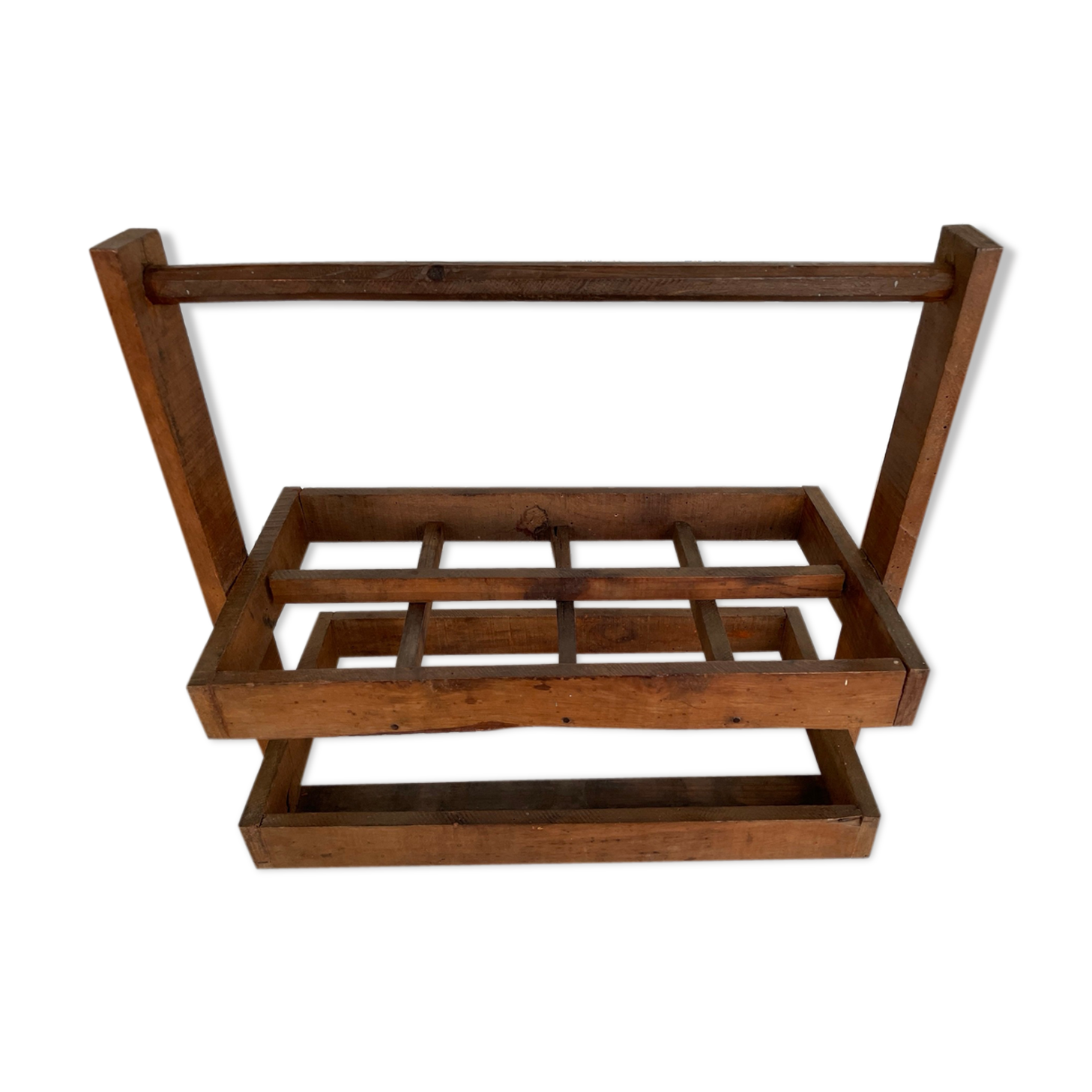 Old wooden bottle holder