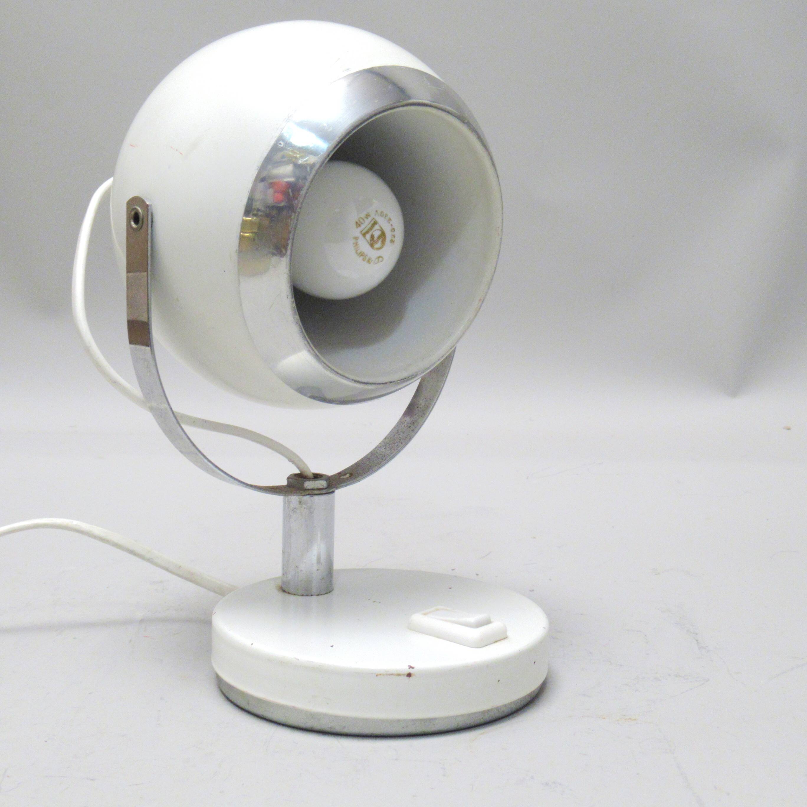 White globe spotlight from the 1970s