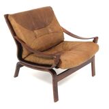 Scandinavian leather armchair, Norway, 1960