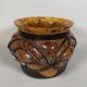 Art Deco Glass and Wrought Iron Vase Le Lorrain Nancy 20th Century