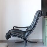Siesta armchair Westnofa ingmar relling vintage black leather