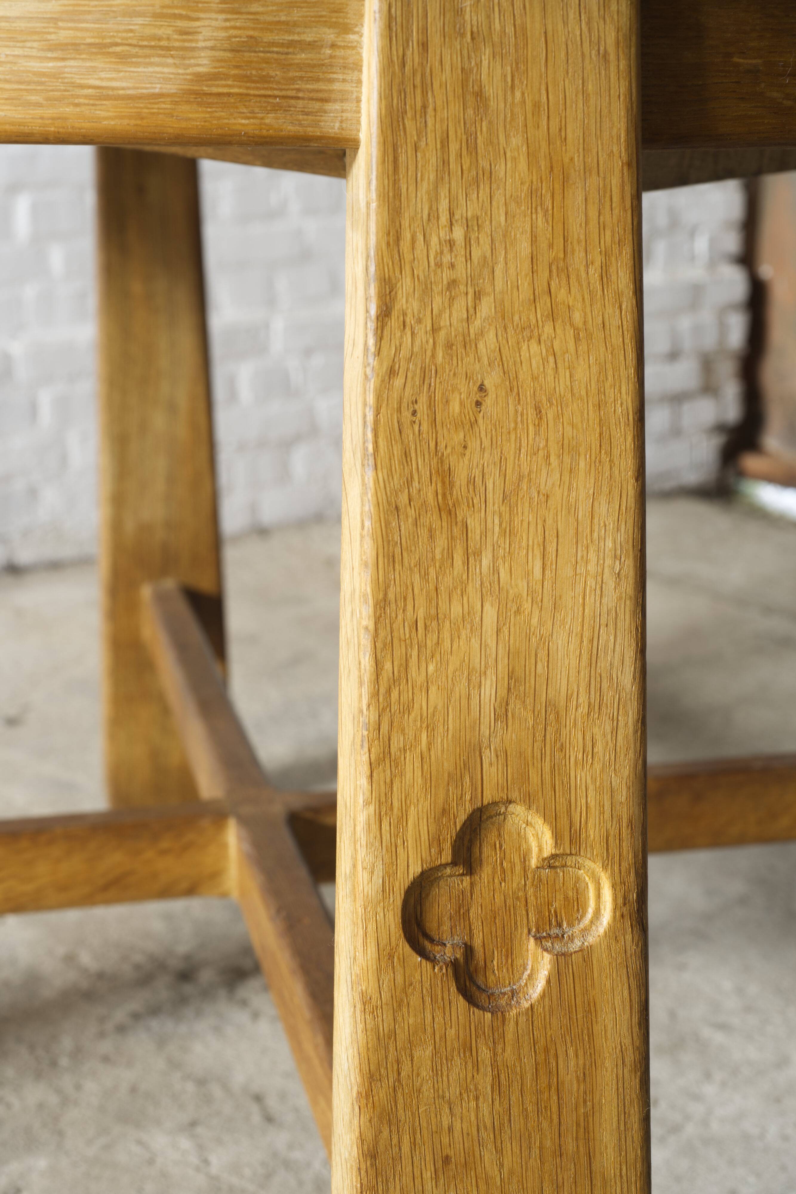 Brutalist oak dining table 1960's