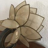 Lotus wall lamp in mother-of-pearl petals