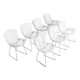 Ensemble de 7 chaises en fil de fer laqué blanc par Harry Bertoia pour Knoll, années 1970