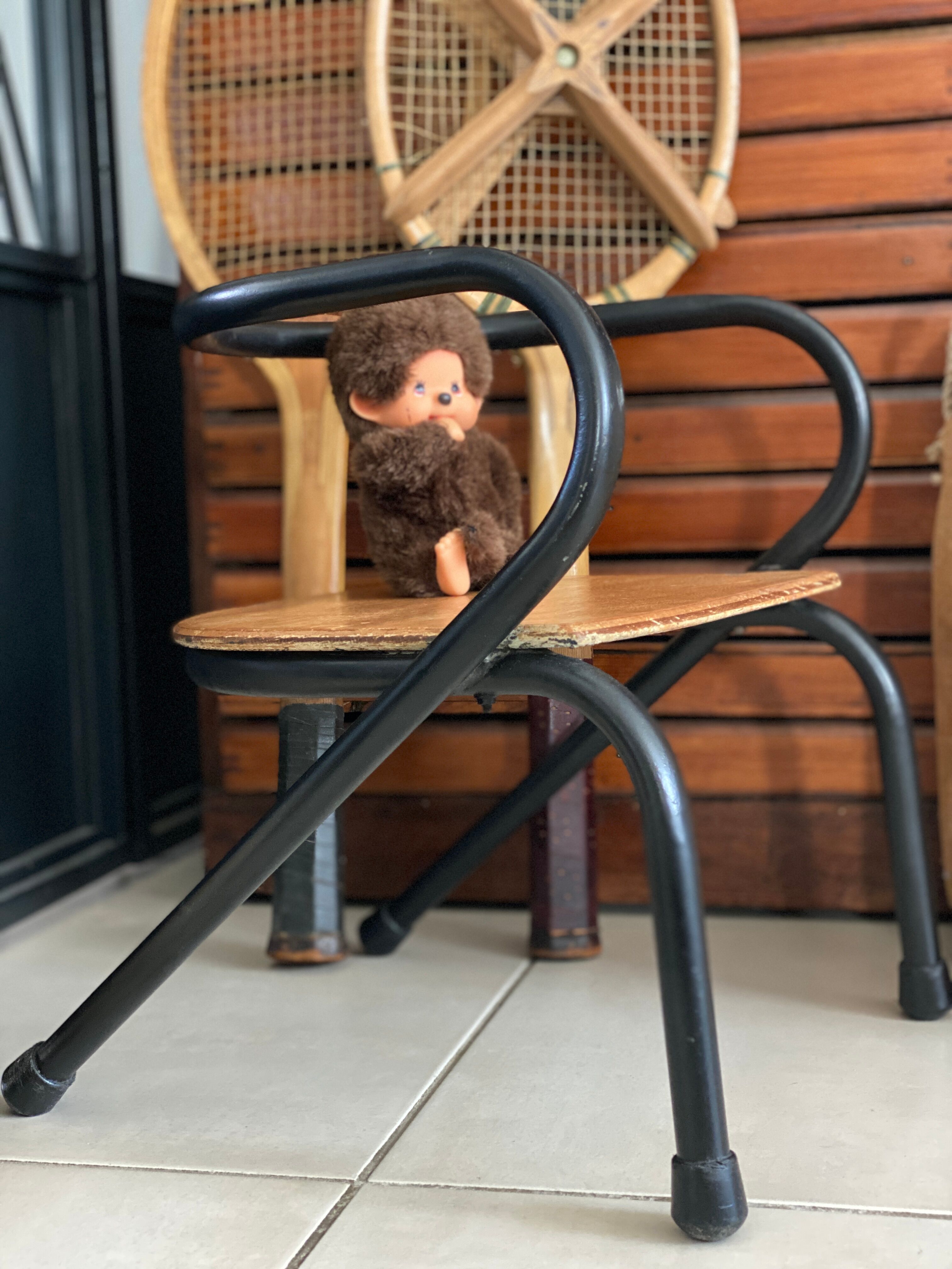 Chaise écolier enfant vintage de Jacques Hitier