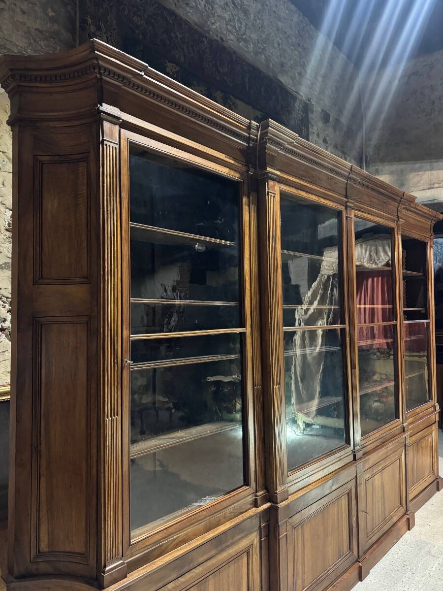 Louis XVI style library from the late 18th century in walnut.