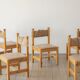 Solid pine, dining chair (set of six)