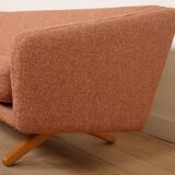 Vintage sofa | 3-seater | ML-90 | pink | reupholstered